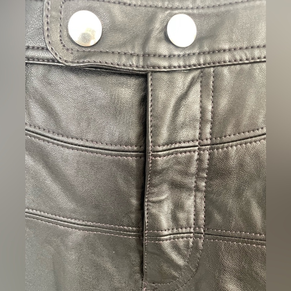 Free People We the Free Black Vegan Leather Pants 12 NWT with Disclaimer (Read) - Picture 2 of 7